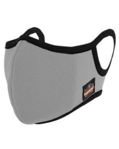 Ergodyne Skullerz 8802F(x) Contoured Face Cover Mask With Filter, Small/Medium, Gray