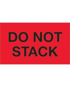 Tape Logic Preprinted Shipping Labels, DL1099, Do Not Stack, Rectangle, 3in x 5in, Fluorescent Red, Roll Of 500