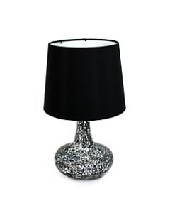 Simple Designs Mosaic Tile Table Lamp, 9 1/4inH, Black