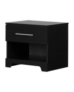 South Shore Primo 1-Drawer Nightstand, 19-3/4inH x 22-1/4inW x 17inD, Pure Black