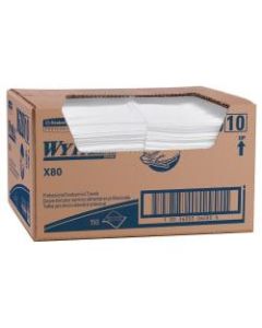 Wypall X80 Extended Use Foodservice Towels With Antimicrobial Protection, 12in x 23 7/16in, White, Box Of 150