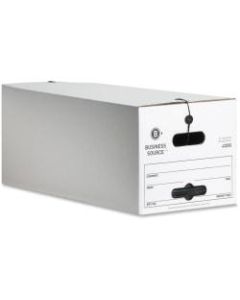 Business Source Light Duty Letter Size Storage Box - External Dimensions: 12in Width x 24in Depth x 10inHeight - 350 lb - Media Size Supported: Letter - Light Duty - Stackable - White - For File - Recycled - 12 / Carton