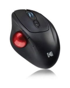 Kodak Wireless Ergonomic Trackball Mouse - Optical - Wireless - Radio Frequency - 1 Pack - USB - 4800 dpi - Scroll Wheel, Trackball - 7 Button(s) - Right-handed Only