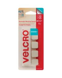 VELCRO Removable Mounting Tape - 0.75in Length x 0.75in Width - 80 / Pack - White