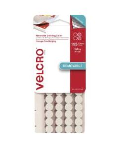 VELCRO Removable Mounting Tape - 0.63in Dia - 195 / Pack - White