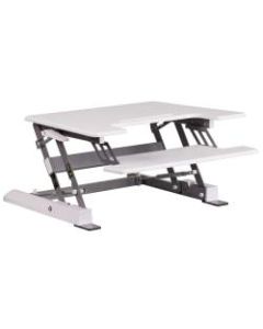 Flash Furniture HERCULES Series Sit-Stand Height-Adjustable Desk Riser With Keyboard Tray, 16-1/2inH x 28-1/4inW x 37-1/2inD, White