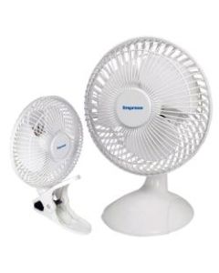 Impress 2-In-1 Clip/Desk Fan, 6inH x 12inW x 6inD, White