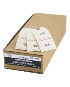 Avery Duplicate Auto Park Tags, Strung, 4 3/4in x 2 3/8in, Manila, Box Of 500