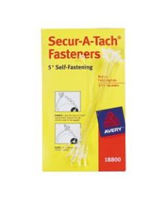 Secur-A-Tach Plastic Tag Fasteners, 5in, White, Box Of 1,000