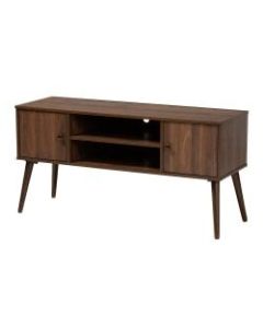Baxton Studio Mid-Century Modern 2-Door Wood TV Stand, Walnut