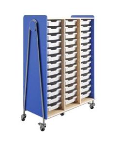 Safco Whiffle Triple-Column 39-Drawer Mobile Storage Cart, 60inH x 43-1/4inW x 19-3/4inD, Spectrum Blue