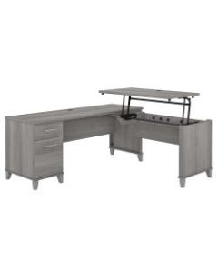 Bush Furniture Somerset 72inW 3-Position Sit-To-Stand L-Shaped Desk, Platinum Gray, Standard Delivery