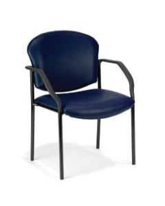 OFM Manor Series Anti-Microbial Anti-Bacterial Reception Chair With Arms, Navy/Black