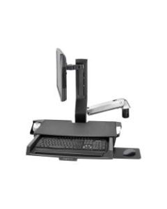 Ergotron StyleView Combo Arm with Worksurface & Pan - polished aluminum - screen size: up to 24in - wall-mountable