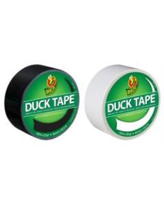 Duck Brand Color Duct Tape Rolls, 1-15/16in x 40 Yd, Black/White, Pack Of 2 Rolls