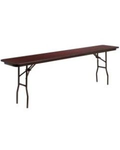 Flash Furniture High-Pressure Folding Training Table, 30inH x 18inW x 96inD, Mahogany