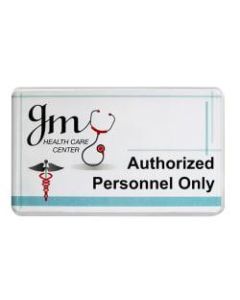 The Mighty Badge do-it-yourself Polycarbonate Wall Signage Kit, For 12 Signs, 3in x 5 1/4in, Clear