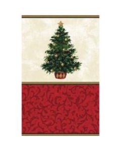 Amscan Classic Christmas Tree Paper Table Covers, 54in x 102in, Red, Pack Of 3 Covers