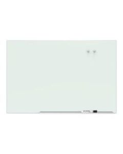 Quartet Element Framed Magnetic Glass Dry-Erase Whiteboard, 85in x 48in, Aluminum Frame With Silver Finish