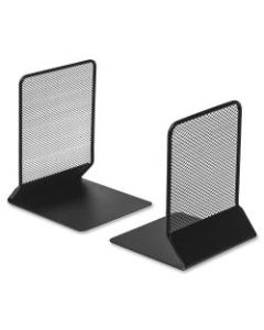 Lorell Mesh Bookends, Black, Set Of 2