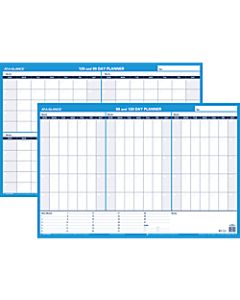 AT-A-GLANCE 30% Recycled Undated Erasable/Reversible Wall Planner, 90/120 Day, 36in x 24in, Black/Blue (PM-239-28)