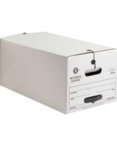 Business Source Medium-Duty Storage Boxes, Letter Size, 12in x 24in x 10in, White, Box Of 12