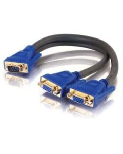 C2G Ultima One HD15 Male to Two HD15 Female SXGA Monitor Y-Cable - HD-15 Male - HD-15 Female - 12in - Charcoal