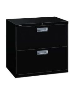 HON Brigade 600 30inW Lateral 2-Drawer File Cabinet, Metal, Black
