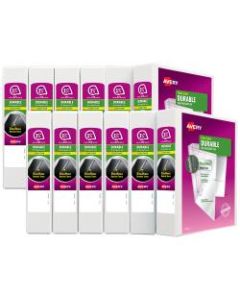 Avery Durable View 3-Ring Binder, 1 1/2in Slant Rings, White, Pack Of 12