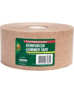 Duck Brand Brand 375ft Reinforced Gummed Tape Roll - 125 yd Length x 2.75in Width - Kraft - Kraft Paper Backing - 8 / Carton - Brown