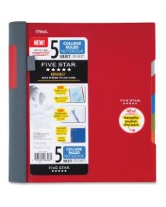 Five Star Advance Wirebound Notebook, 8-1/2in x 11-3/4in, 5 Subject, College Ruled, 200 Pages (100 Sheets), Assorted Colors