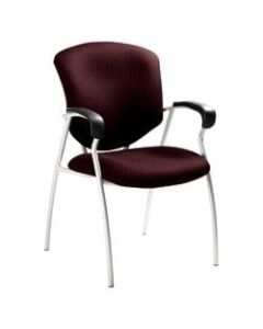 Global Supra Fabric Guest Chair, 38inH x 25inW x 25 1/2inD, Burgundy/Tungsten