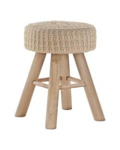 Monarch Specialties Shelly Ottoman, Beige/Natural
