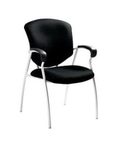 Global Supra Fabric Guest Chair, 38inH x 25inW x 25 1/2inD, Black/Tungsten