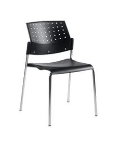 Global Sonic Armless Stacking Chairs, 32inH x 20 1/2inW x 21 3/4inD, Black, Set Of 2