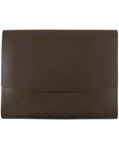JAM Paper Leather Portfolio With Snap Closure, 10 1/2in x 13in, Letter Size, Dark Brown