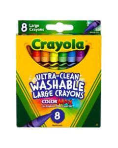 Crayola Washable Crayons, Large, Assorted Colors, Box Of 8 Crayons