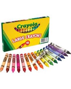 Crayola Crayons, Large,  Assorted Colors, Box Of 16 Crayons