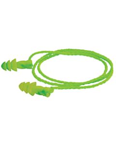 JETZ Reusable Earplugs, TPE, Bright Green, Corded