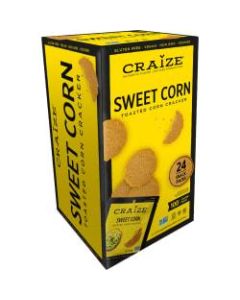 Craize Sweet Corn Toasted Corn Crackers, 0.77 Oz, Pack Of 24 Bags