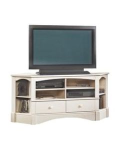 Sauder Harbor View Corner Entertainment Credenza, Antiqued White