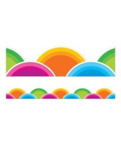 Scholastic Circle Brights Scalloped Trimmer, 2-1/4in x 36ft, Rainbow
