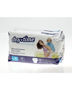 DryTime Disposable Protective Youth Underwear, Large/X-Large, 12 Per Bag, Case Of 4 Bags