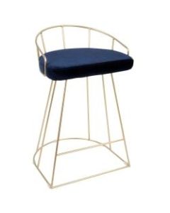 LumiSource Canary Counter Stools, Gold/Blue, Set Of 2 Stools