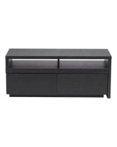 IRIS Expanding Media Stand, 16-3/16inH x 39-3/8inW x 15-5/16inD, Black Oak