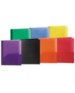 Office Depot Brand School-Grade 3-Prong Poly Folders, 8-1/2in x 11in, Letter Size, Assorted Colors, Pack Of 48 Folders