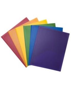 Office Depot Brand 2-Pocket Poly Portfolios, Letter Size, Assorted Colors, Case Of 48 Folders