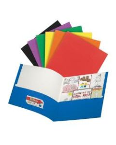 Office Depot Brand 2-Pocket Portfolios, Letter Size, Assorted Colors, Case of 100 Portfolios