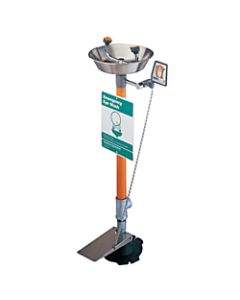 Pedestal Mounted Eye Washes, 11 1/2 in, Stainless Steel, 2 Head