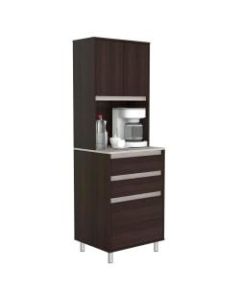 Inval 70-7/8inH Coffee Station Cabinet, Espresso/Ambar Gray